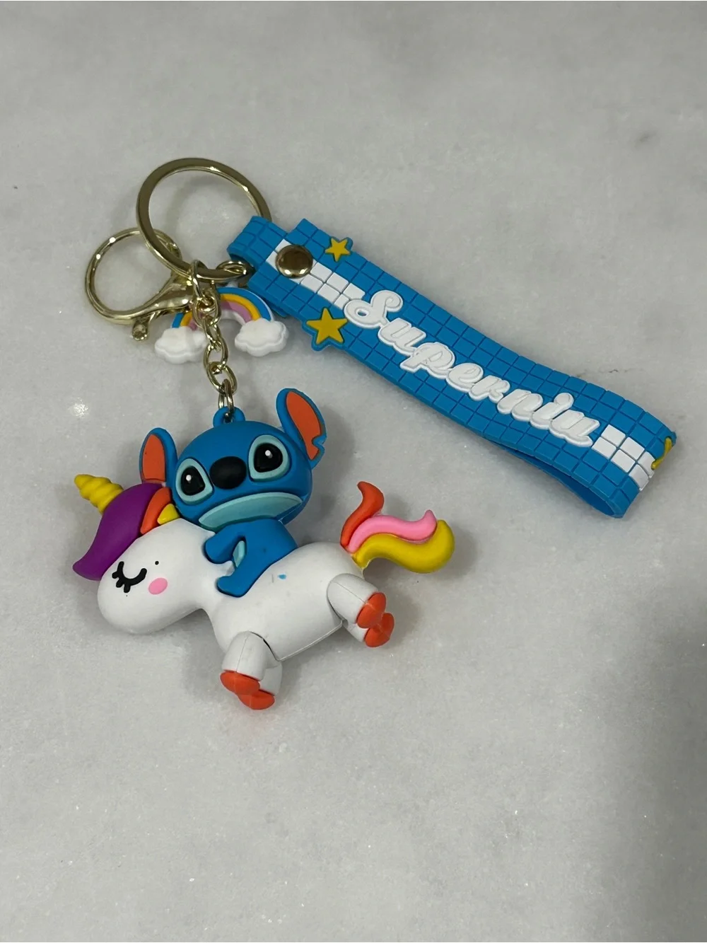 Stitch Kids Keychain Strap - Pink and Blue Cute Character Set pick your style